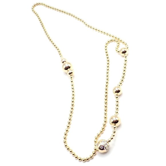 Authentic! Cartier Draperie de Decollate 18k Yellow Gold Diamond Necklace - Picture 3 of 12